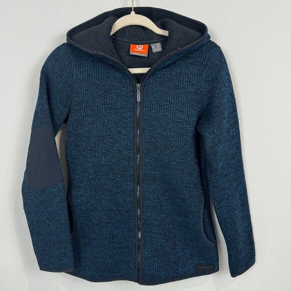 Merrell Blue Knit Fleece Full Zip Hoodie Jacket XS - Picture 1 of 10